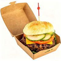 Boîtes d'emballage pour hamburgers écologiques, logo personnalisé, boîte en papier jetable pour hamburger, sandwich, poulet frit, service de plats à emporter