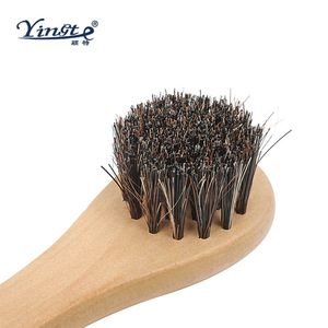 Brosse à chaussures en crin de cheval Yinste, manche en bois massif, poils doux pour le polissage et le nettoyage - Product Image 3
