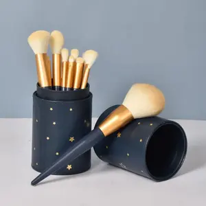 Benutzer definiertes Logo Schwarz gold Luxus 12 Stück Make-up Pinsel Synthetische Vegan Professional Make-up Pinsel Set