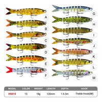 Leurre Bionique Dur Multi-Sections en Plastique 13,5 cm/19 g pour la Pêche à la Carpe en Lac et en Rivière – Fournisseur Direct Fabricant