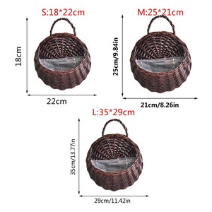 <span class=keywords><strong>Jardinière</strong></span> de fleuriste en <span class=keywords><strong>rotin</strong></span> tissé à la main durable panier suspendu pastoral pratique pour une utilisation fraîche de fleurs - Product Image 6