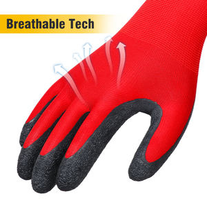 XINGYU Guantes de construcción generales de calibre 13 Protección DE SEGURIDAD Guantes de trabajo de seguridad 3/4 Guantes de látex de seguridad recubiertos de látex arrugado - Product Image 2