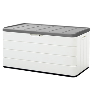 Litgrow Resin Deck Storage Box, 85 Gallon Outdoor Storage Box Waterproof for Garden Storage,Patio and Backyard, Lockable