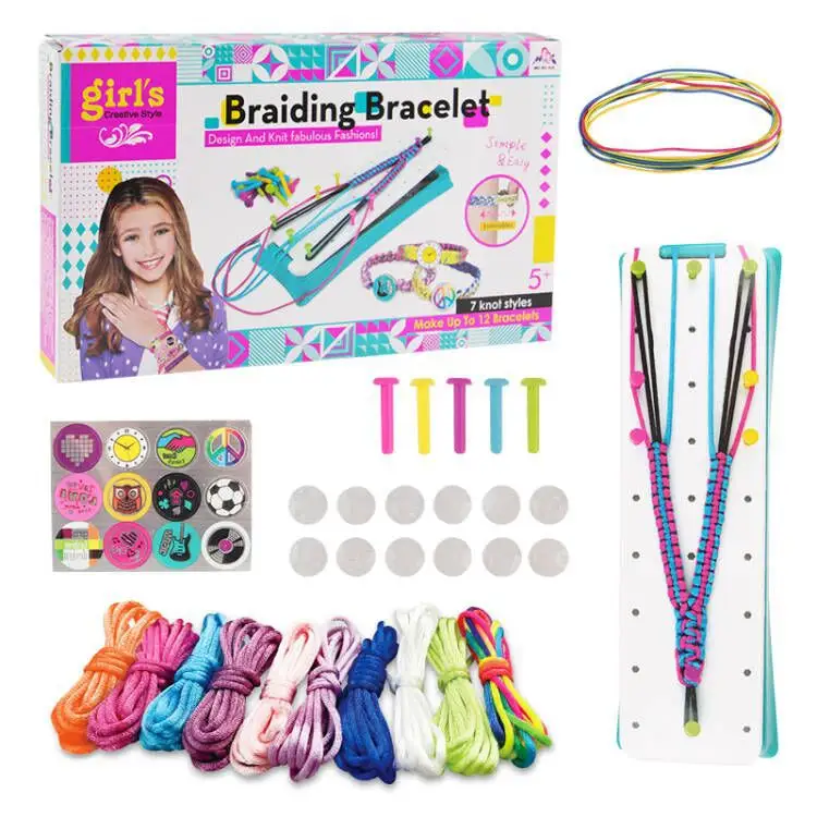 Kit pembuat Gelang persahabatan DIY, untuk anak usia 3-8 gadis, Kit pembuat manik-manik pesona seni dan kerajinan anak perempuan hadiah