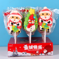 Bonbons en forme de sucette de Noël de 36 g, bonbons en forme de Père Noël et de bonhomme de neige, boîte de bonbons pour enfants, 18 bâtonnets