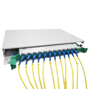 1U 19'' 12ports Sliding Type Fiber Patch Panel Fiber Optic Patch Panel 12 Core ODF