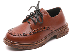 2025 coréen Vintage <span class=keywords><strong>petit</strong></span> garçon chaussures en cuir PU <span class=keywords><strong>petit</strong></span> garçon appartements enfants enfants chaussures - Product Image 1