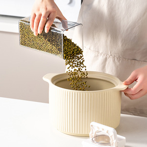 Airtight <b>Storage</b> <b>Jar</b> Rectangle 600ml 1200ml 1800ml Clip-On Lid Food Grade <b>Kitchen</b> Grain Container - Product Image 4