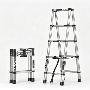 Échelle télescopique portable à cadre en A, réglable en hauteur, antidérapante, en acier inoxydable, pour le bricolage et la réparation – Vente rapide - Product Image 1