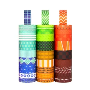 Fita de máscara colorida para presente e decoração de festas, fita washi vintage para impressão por atacado de fábrica