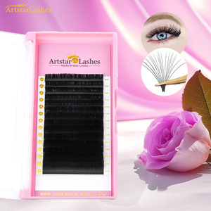 Barquettes <span class=keywords><strong>de</strong></span> cils individuels Blooming Matte, volume facile à poser, doux, couleur cachemire foncé, PBT coréen, noir jet, extensions <span class=keywords><strong>de</strong></span> cils méga - Product Image 4