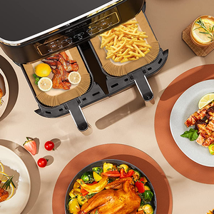 Wholesale Rectangle Air Fryer Disposable Baking Paper Liner Form <strong>Tray</strong> With Handle Kitchen Grill Parchment Paper - Product Image 5