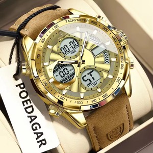 POEDAGAR E108 Dual Display Digital LED Watches for Men Waterproof Electronic Multifunctional Date Week Sports Reloj Watch - Product Image 2