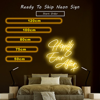 Livraison gratuite, livraison directe, lettres lumineuses LED en PVC, verre et silicone personnalisées de 50 cm, inscription « Love Happily Ever After », enseigne au néon