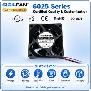 พัดลมระบายความร้อน SIGILFAN 60x60x25 มม. 6025 OEM ปรับแต่งได้ <span class=keywords><strong>12V</strong></span> 24V 48V ลูกปืนคู่แบบไร้แปรงถ่าน ความเร็วสูง พัดลมแบบแกน สำหรับอุตสาหกรรม - Product Image 5