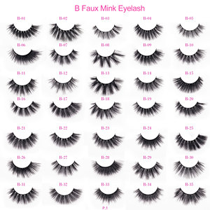 B23 thin strip lashes false eyelashes mink eyelashes synthetic supplier - Product Image 3