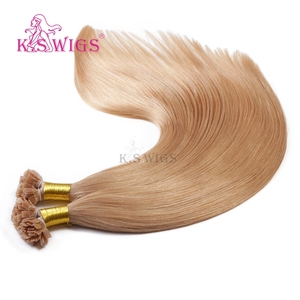 K.SWIGS 27 #   Extensiones de Cabello Humano Virgen con Punta Plana, Color Rubio Cálido, Cutícula Alineada, Duraderas, Suaves, Reutilizables, Naturales, Lisas y Brillantes - Product Image 1
