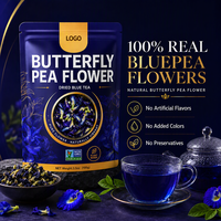 Teh Bunga Kacang Kupu-kupu Biru Alami Murni, Langsung dari Pabrik, Custom, MOQ Rendah, Menenangkan, Menyegarkan, Teh Herbal Sehat dalam Kemasan Sachet