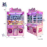 Machine à griffes commerciale 2 joueurs avec lecteur de cartes, machine à prix intelligente pour la vente au détail sans personnel et les parcs d'attractions
