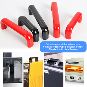M8 Bakelite Oval bentuk U kabinet pintu tarik pegangan hitam tarik menangani fenolik Resin 90mm industri karton kotak Gratis ukuran lengkap - Product Image 6