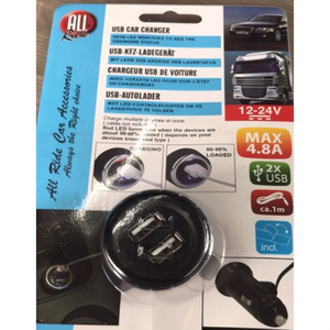 Encendedor de Cigarrillos con Cargador USB para Auto, 12-24V, Doble Puerto, 4.8A Máx., con Indicador LED y Monitoreo de Voltaje para Vehículos - Product Image 2