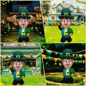 Luz LED de 4 pies con Alimentación por CC, Decoración Inflable de Leprechaun y Trébol de la Suerte para el Día de San Patricio, para Uso en Interiores y Exteriores, Hogar y Jardín - Product Image 4