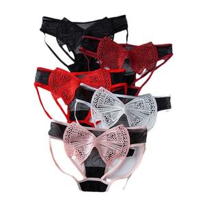 9999 Ropa Interior Femenina, Bragas Transpirables con Bordado de Malla, <span class=keywords><strong>Tanga</strong></span> Transparente de Cintura Baja para Mujer, <span class=keywords><strong>Tanga</strong></span> con Nudo Chino de Mariposa - Product Image 4