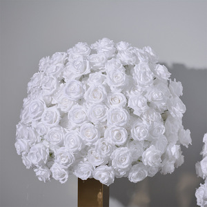 Boule de fleurs artificielles en rose et hortensia blanc pur, décoration pour mariage, événement, centre de table romantique, ornement de fond de fête - Product Image 4