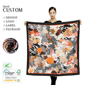 Sciarpe <span class=keywords><strong>di</strong></span> <span class=keywords><strong>Seta</strong></span> Ecologiche Personalizzate Stampa Digitale Logo Immagine <span class=keywords><strong>Foulard</strong></span> <span class=keywords><strong>di</strong></span> <span class=keywords><strong>Seta</strong></span> Quadrato Personalizzato Idea Regalo per Donna - Product Image 1