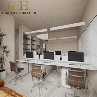 Bureau de travail moderne avec tiroirs de rangement, table d'ordinateur de bureau commerciale