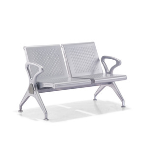 Sillas de espera Yu Min de 4 plazas, color plateado brillante, con pasamanos, para hospitales al aire libre y otros usos. - Product Image 3