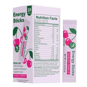 Sobres de Polvo para <span class=keywords><strong>Bebida</strong></span> Energética Sin Azúcar al por Mayor, Mezcla con L-Teanina y Vitamina B, Sobres de Polvo para Energía Natural en Movimiento - Product Image 2
