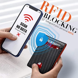 Portefeuille fin pour homme avec pince à billets RFID, porte-cartes minimaliste pour poche avant, porte-cartes de crédit en <span class=keywords><strong>fibre</strong></span> de carbone - Product Image 4