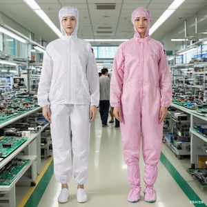 Traje ESD para trabajadores Juego de ropa de limpieza antiestática sin polvo Capucha Apel Ropa DE SEGURIDAD dividida para fábrica - Product Image 5