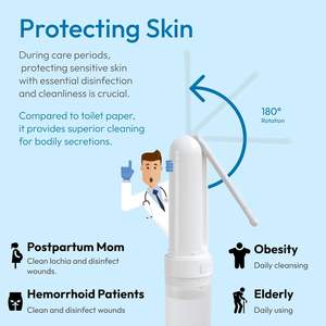 Bidet électrique portable rechargeable en ABS pour l'hygiène personnelle, nettoyage, design moderne pour les voyages et l'utilisation en hôtel - Product Image 3