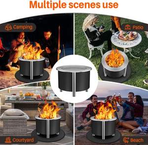 <strong>Outdoor</strong> Portable Fire Pit Smokeless Large 304 Stainless <strong>Steel</strong> Fire Bowl Low Smoke <strong>Fireplace</strong> with Stand - Product Image 4