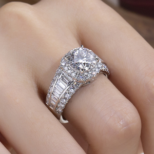 Bague de fiançailles pour femme MSR-2188 PT950 avec diamant rond taille brillant - Product Image 4