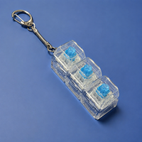 Porte-clés anti-stress transparent en acrylique PC avec interrupteur de clavier mécanique et testeur de touches