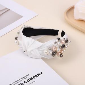 <span class=keywords><strong>Top</strong></span> Verkoop Arrangement Ingelegde Grote Parels Diademas Barok Hoofdband Accessoires Womens Brede Rand Geknoopte Doek Kralen Hoofdbanden - Product Image 4