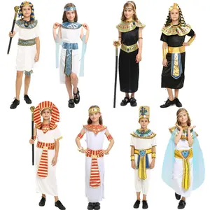 Halloween Children's Heroic Egyptian Warrior Cosplay Costume Pharaoh Prince Clothes Ball Performance Costume