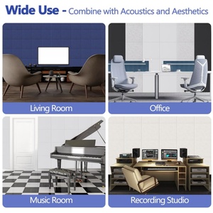 Decoración de pared de estudio en casa moderna, paneles de pared insonorizados de alta densidad, <span class=keywords><strong>tratamiento</strong></span> acústico amortiguador de absorción de sonido para estudios - Product Image 6