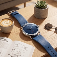 Montre pour homme ONOLA Brand 3805 NEW Relojes Deportivos avec bracelet en cuir, argentée, étanche