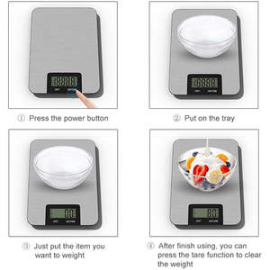 뜨거운 판매 LCD 식품 체중계 스테인레스 스틸 플랫폼 전자 식품 저울 디지털 주방 저울 5 kg - Product Image 3