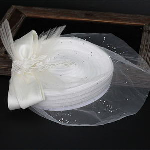 Hera élégant mariée blanc <span class=keywords><strong>chapeau</strong></span> court voile <span class=keywords><strong>cheveux</strong></span> fascinateur femmes chapeaux fête <span class=keywords><strong>mariage</strong></span> fasciantors - Product Image 5