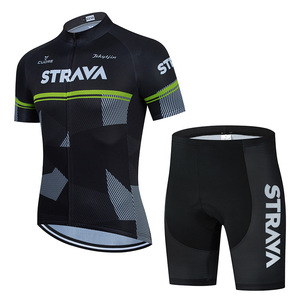 ชุดปั่นจักรยานแขนสั้นผู้ชาย <span class=keywords><strong>STRAVA</strong></span> รุ่นใหม่ เสื้อเจอร์ซีย์และกางเกงขาสั้นสำหรับปั่นจักรยานบนถนนและเสือภูเขา สำหรับฤดูร้อน รับผลิตขายส่งพร้อมสกรีนโลโก้ - Product Image 3