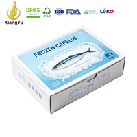 Boîte d'emballage personnalisée en carton imprimé pour capelins congelés 500g, boîte en papier pour fruits de mer, pour la vente au détail de poissons entiers, emballage alimentaire congelé