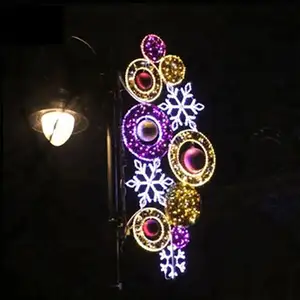 Decoración navideña para exteriores, luces LED 2D con motivo de poste de calle