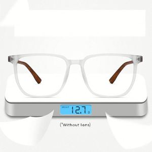 Gafas Ópticas Cuadradas con Patrón de Madera Retro 2025, Lentes Transparentes TR90, Gafas Anti Luz Azul para Hombre y Mujer - Product Image 4