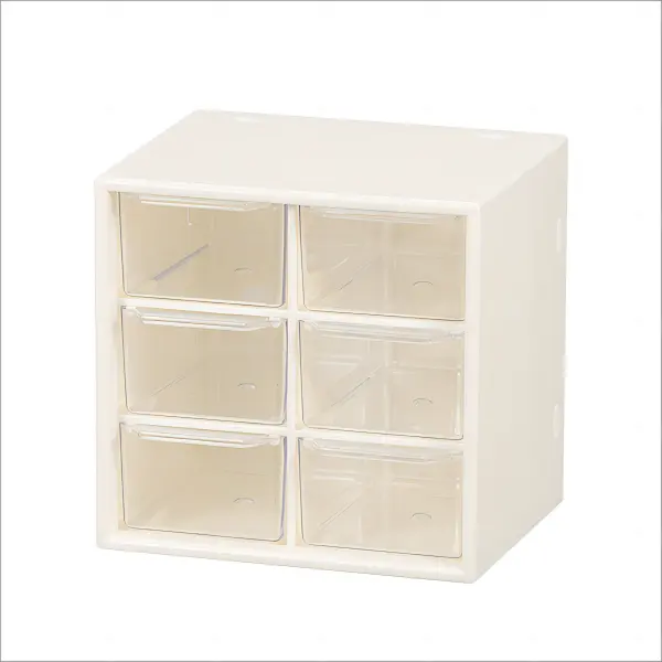 6-grids PS Transparent Drawer Jewelry Makeup Accessories Desktop Storage Box Plastic Table Storage Drawer Box For Sale