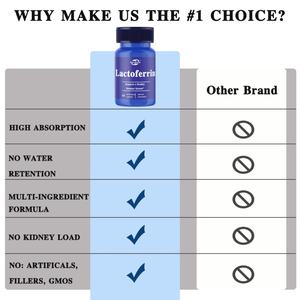 OEM Vente chaude - Personnalisable - Capsules de lactoferrine Santé immunitaire, santé digestive, soutien de la vision, sans gluten, non OGM, 60 capsules - Product Image 4